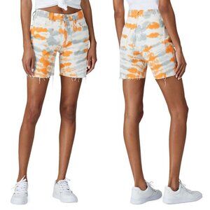 Hudson Denim Hana Shorts Grey Orange Tie Dye Size 30